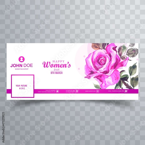 Happy Wome's Day holiday facebook banner background
