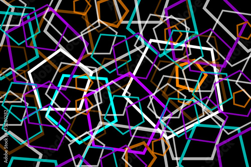 Dark Colorful Backdrop Or Background Design With Pentagon Shapes