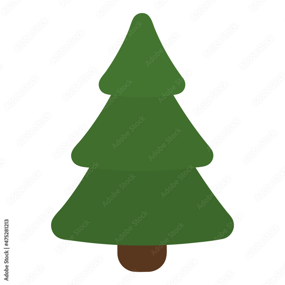 Christmas tree. An evergreen plant. Spruce made of triangles. The fir tree icon. Color vector illustration. Isolated white background. Flat style. Happy new year and merry christmas. Christmas tree. An evergreen plant. Spruce made of triangles. The fir tree icon. Color vector illustration. Isolated white background. Flat style. Happy new year and merry christmas.