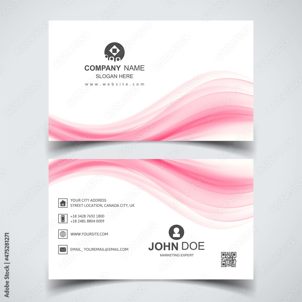 Naklejka premium Creative business card wave background