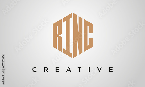 creative polygon RINC letters logo design, vector template photo