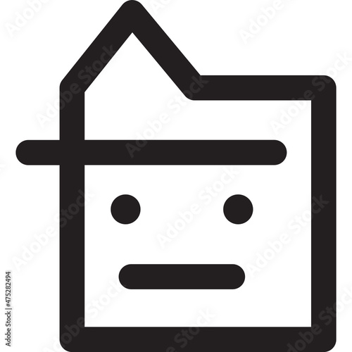 boring hat face line icon