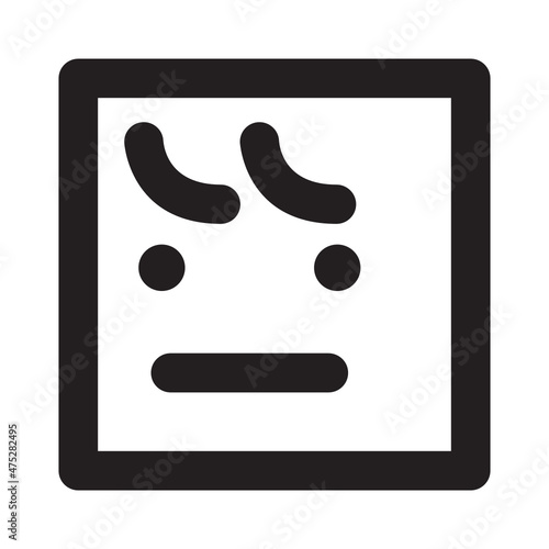 boring young face line icon