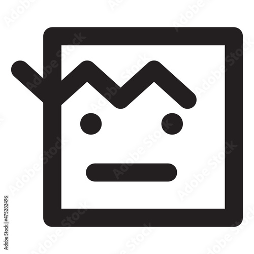 boring punk face line icon