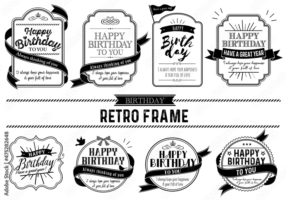 Fototapeta premium Chalkboard Birthday Typography Set