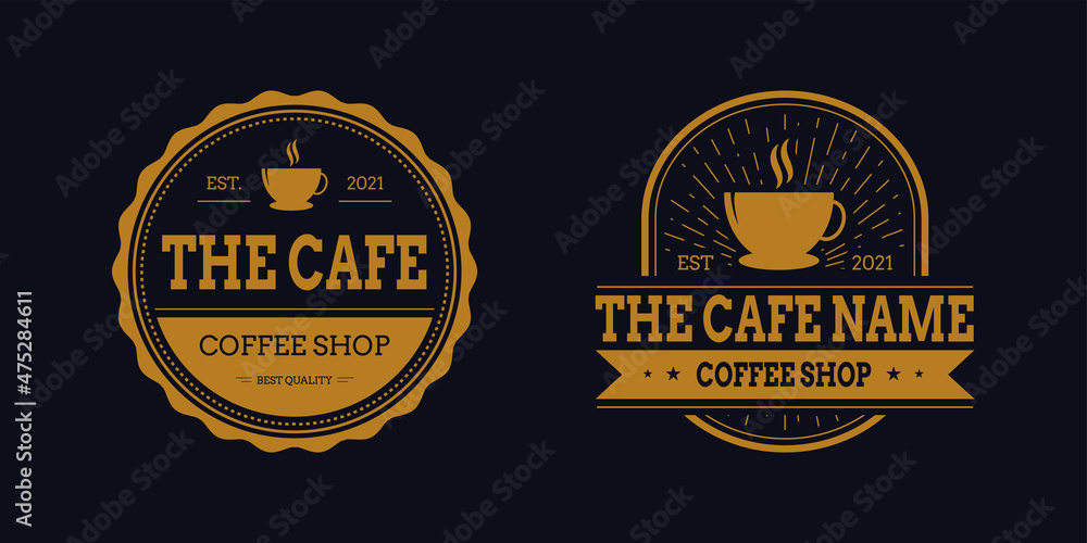 coffee shop badge logo vector design