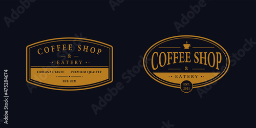 coffee shop badge logo vector design