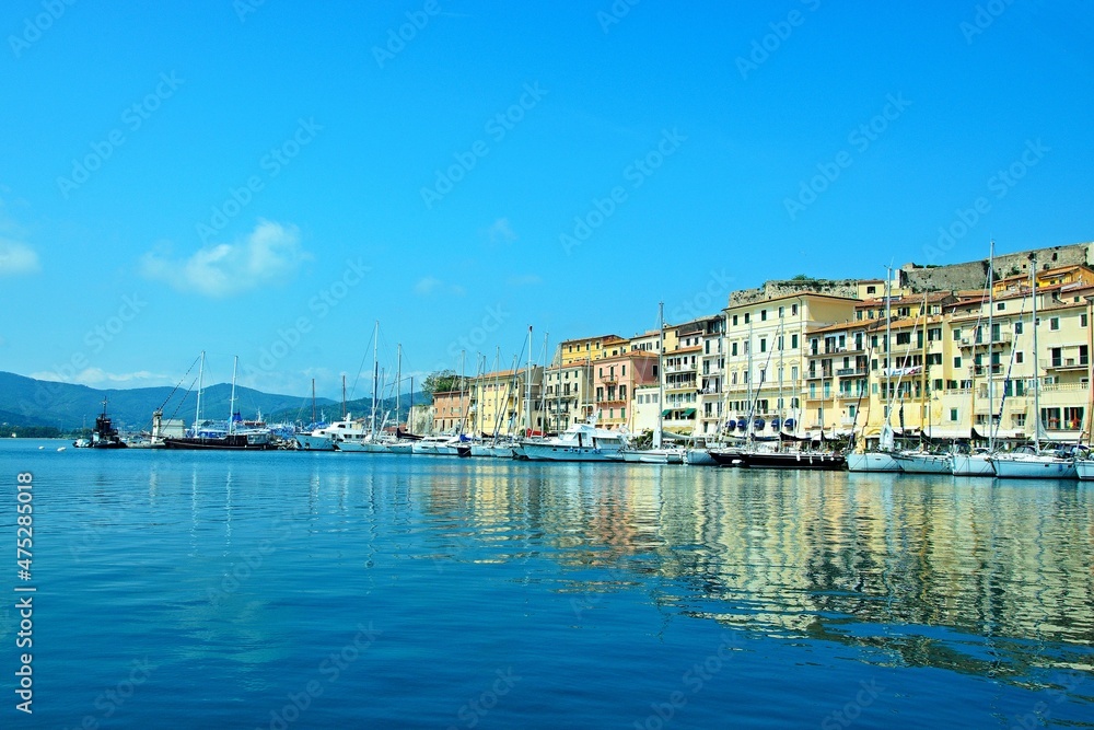 Italy-view on port in town Portoferraio on the island of Elba