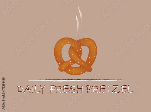 Daily fresh pretzel card, vector illustration