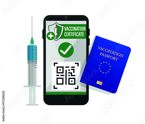 vaccine concept. Electronic vaccination passport.
