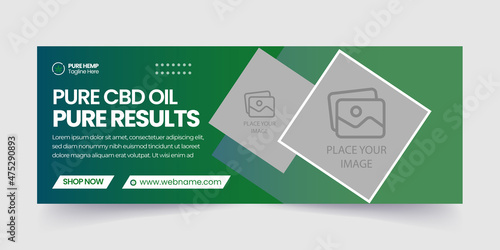 Hemp Oil Product and CBD oil  or cannabis sativa Facebook  timeline Cover template Design