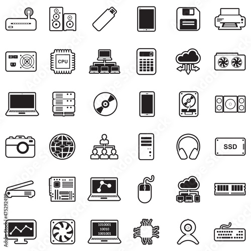 IT Icons. Line With Fill Design. Vector Illustration.