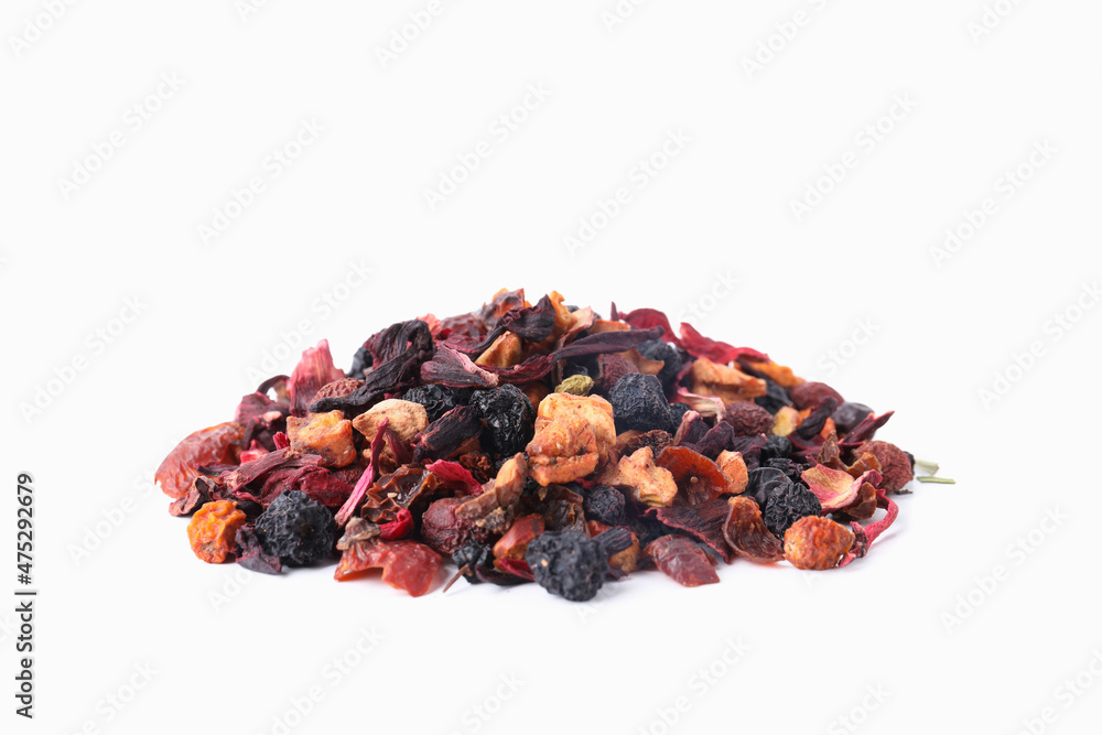 Obraz premium Dry fruit tea isolated on white background