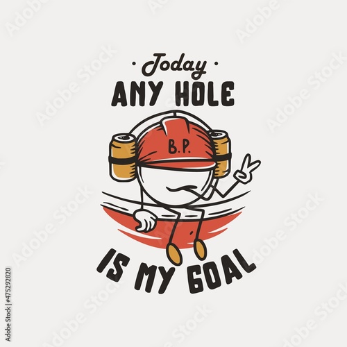 Beer pong game. T-shirt print with beer pong ball man sits on the cup with beer helmet. Alcohol sport design for bar with throw and drink, booze