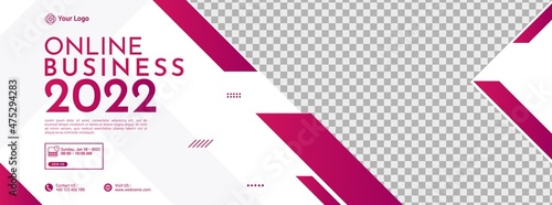 Business conference banner template design for webinar, marketing, online class program, etc