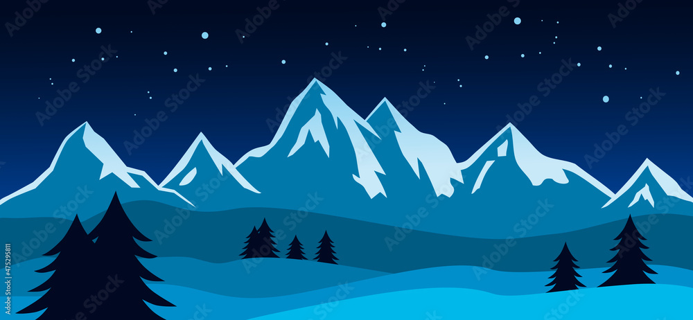 Fototapeta premium Mountains graphic in vector quality.