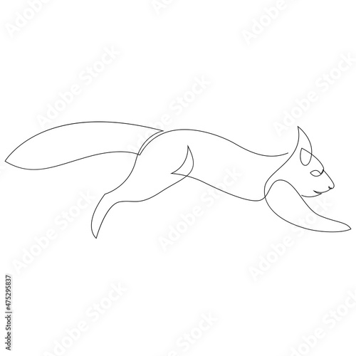 Fototapeta Naklejka Na Ścianę i Meble -  Single continuous line drawing of luxury squirrel for corporation logo identity. Company icon concept from chipmunk animal shape. Modern one line draw vector design graphic illustration