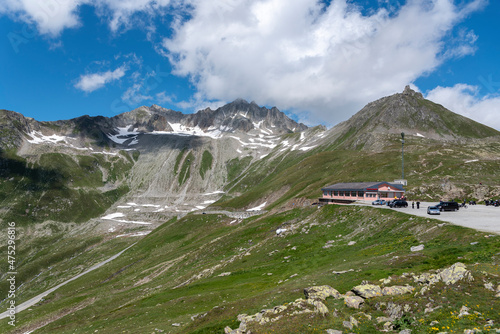 Alpine panorama at the Nufenen Pass with Pizzo Gallina and Chilchhorn photo