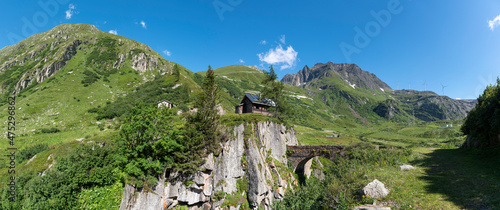 Alpine landscape near the hamlet of Ladstafel below the Nufenen Pass photo