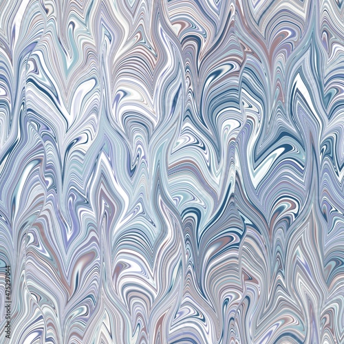 Seamless combed conch effect Turkish ebru marble surface pattern design for print. High quality illustration. Luxurious ancient art form. Wavy liquid fluid marbled book paper antique graphic design.