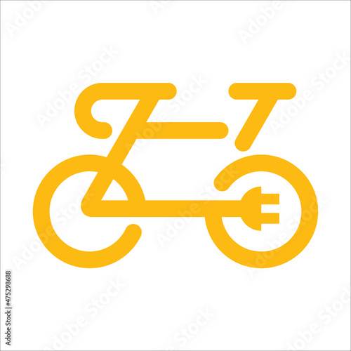 electric bike logo creative design template vector illustration