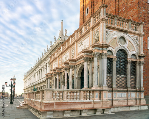 Loggetta and Biblioteca Marciana under St Mark's Campanile in Venice
