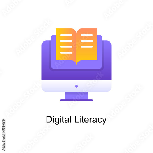 Digital Literacy vector Gradient Icon Design illustration. Digitalization and Industry Symbol on White background EPS 10 File