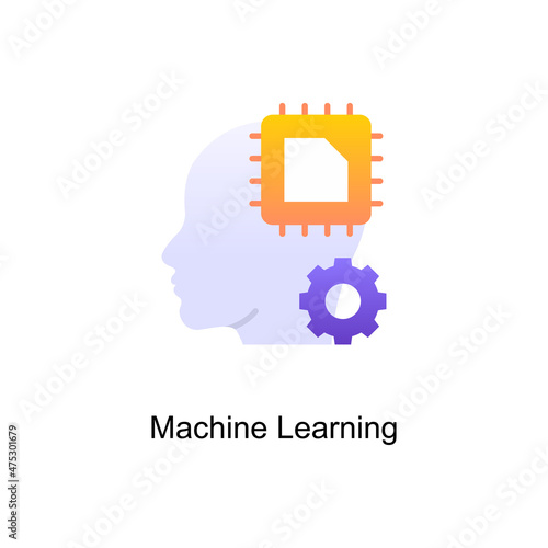 Machine Learning vector Gradient Icon Design illustration. Digitalization and Industry Symbol on White background EPS 10 File