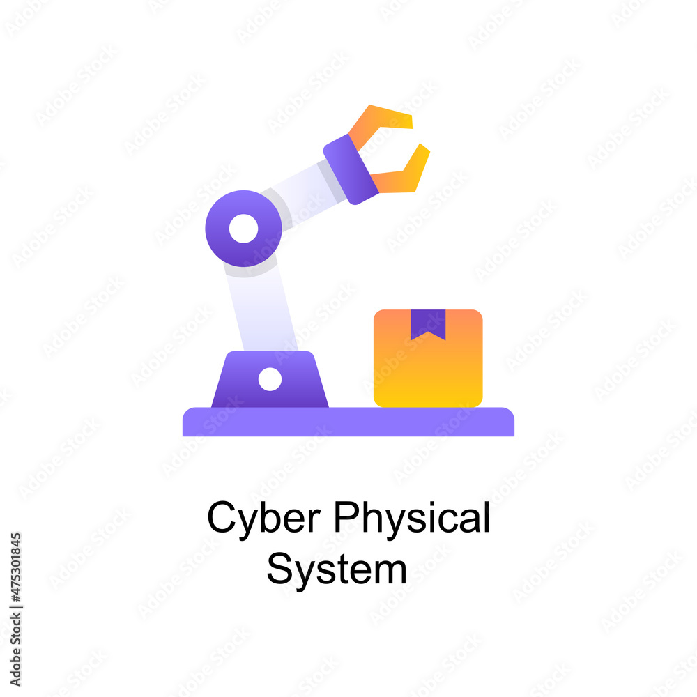 Cyber Physical System vector Gradient Icon Design illustration. Digitalization and Industry Symbol on White background EPS 10 File Cyber Physical System vector Gradient Icon Design illustration. Digitalization and Industry Symbol on White background EPS 10 File