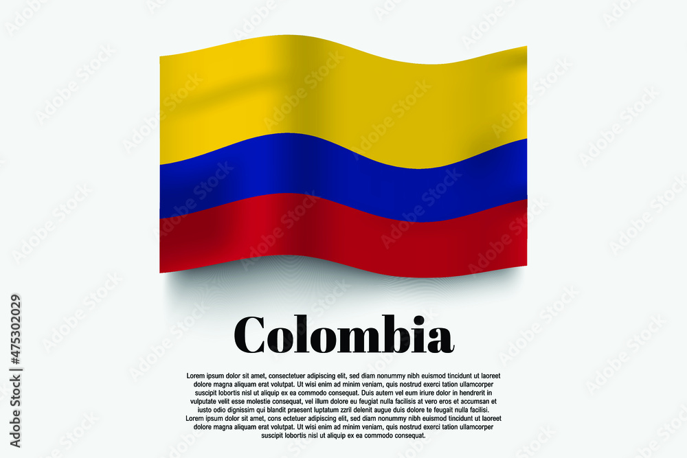 Colombia flag waving form on gray background. Vector illustration. Colombia flag waving form on gray background. Vector illustration.