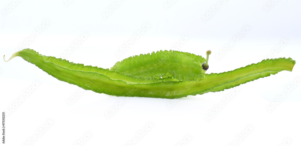 Fresh Winged beans isolated on white background Fresh Winged beans isolated on white background