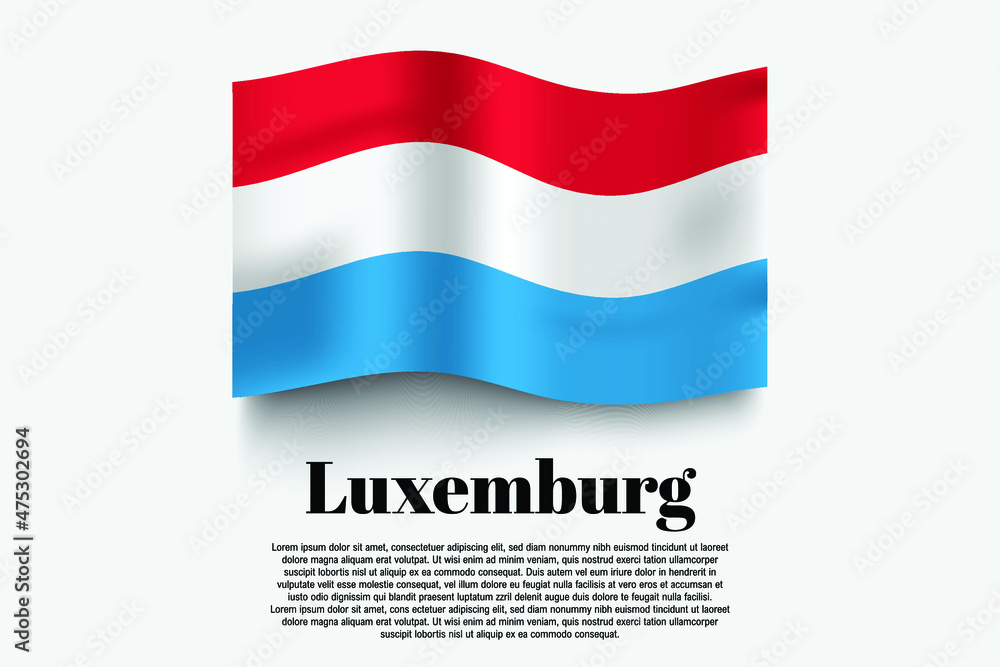 Luxemburg flag waving form on gray background. Vector illustration. Luxemburg flag waving form on gray background. Vector illustration.