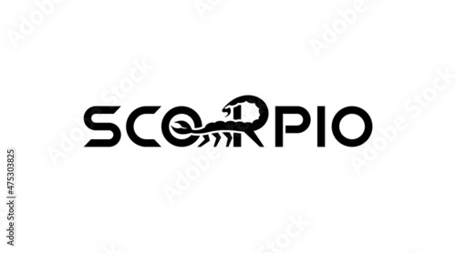 Scorpio typography logo design.