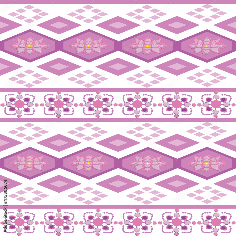 set of patterns with flowers, vector background