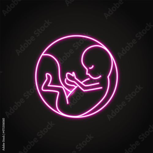 Neon embryo child icon in line style