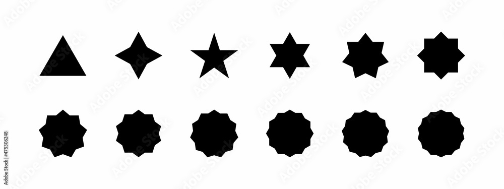 Set black stars icons. Star vector collection. Modern simple stars. Vector illustration.