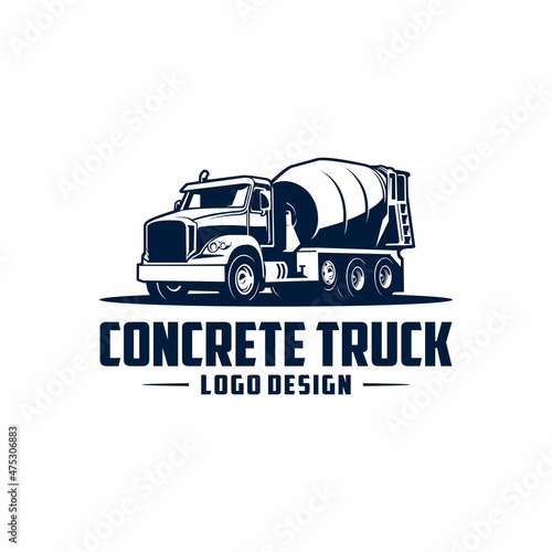 concrete mixer truck logo vector