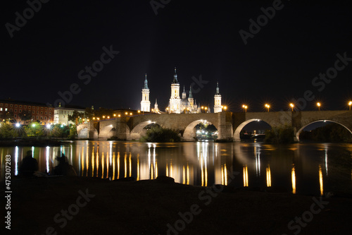 Basilica Del Pilar in Zaragoza in night illumination, Spain © erika8213