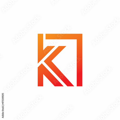 Free Download square initial letter k line logo design - GFXLoad