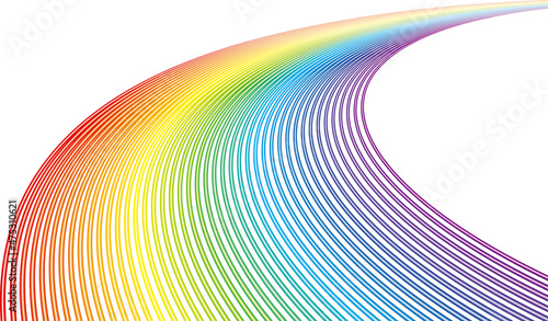 カラフルな虹色のチューブのカーブ photo