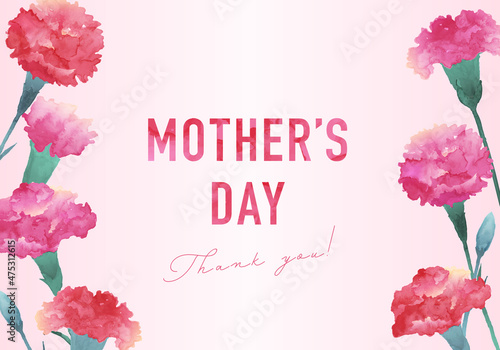 母の日のカーネーションのベクターイラスト背景