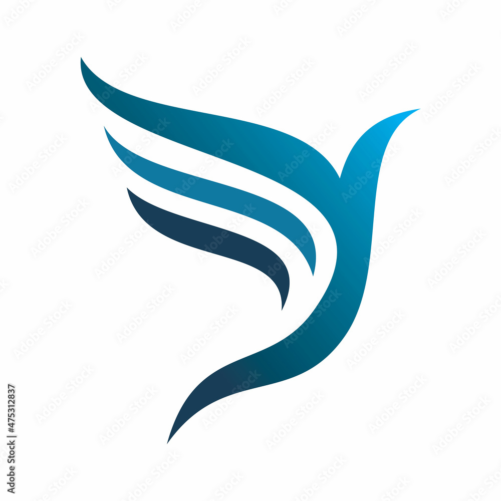 Naklejka premium blue bird wing logo design