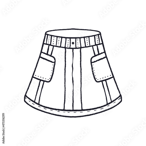 skirt drawing for coloring book