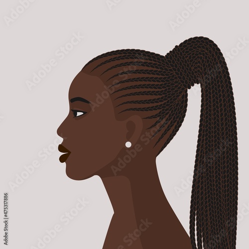 Black Girl with Braided Ponytail