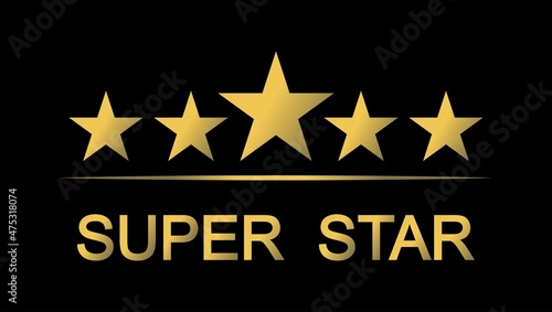 Five golden stars. Vector illustration