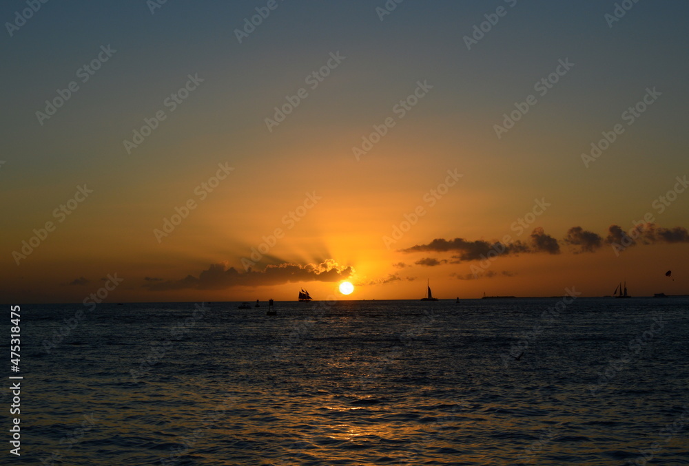 Sonnenuntergang über dem Golf von Mexico, Key West, Florida Keys