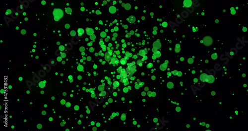 Abstract green background. Big data wave of particles. Futuristic wave of dots. Cyber or technology background.