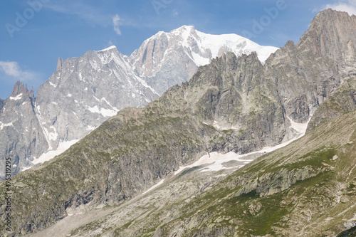 View of italian alps in the summer season, Aosta Valley