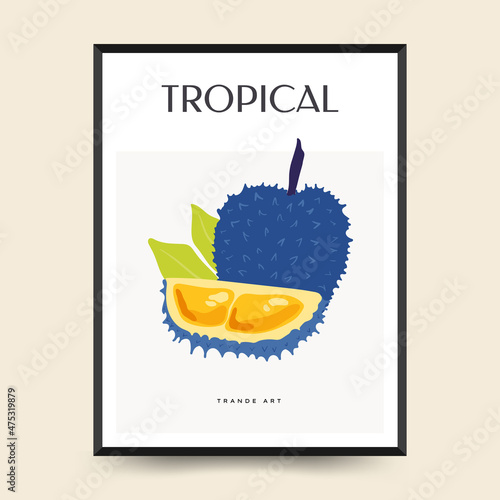 Abstract tropical fruits posters template. Modern trendy minimal style. Hand drawn design for wallpaper, wall decor, print, postcard, cover, template, banner.