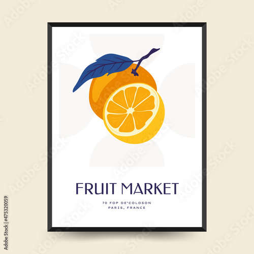 Abstract tropical fruits posters template. Modern trendy minimal style. Hand drawn design for wallpaper, wall decor, print, postcard, cover, template, banner.